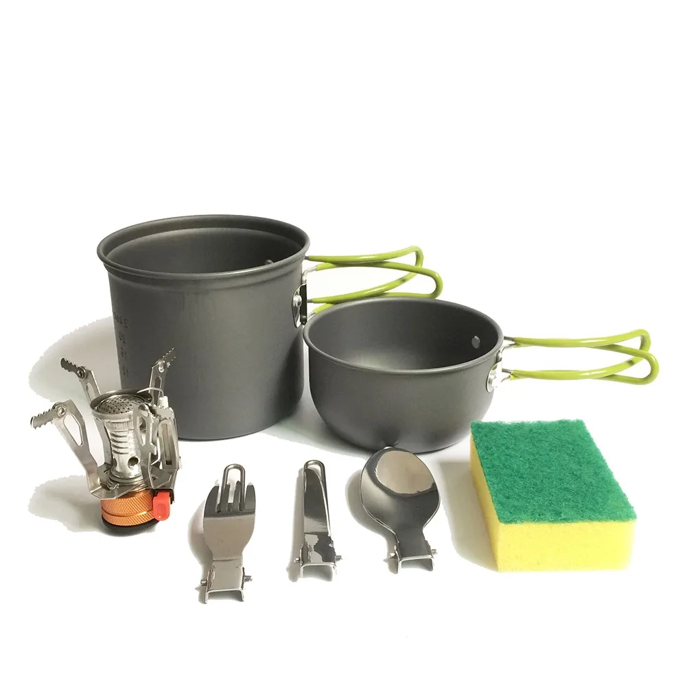 Camping Cookwear Pot Mini Gas Stove Cookware Picnic Set Bowls With Foldable Fork Spoon Outdoor Activity Cooking Kit Equipment
Camping Cookwear Pot Mini Gas Stove Cookware Picnic Set Bowls With Foldable Fork Spoon Outdoor Activity Cooking Kit Equipment