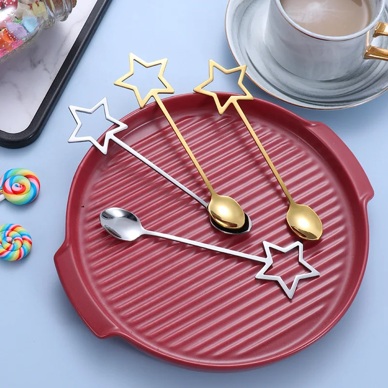 Stainless Steel Spoon Tableware Golden Star Cartoon Stirring Spoon Creative Five-pointed Star Dessert Coffee Tea Spoon Gift
Stainless Steel Spoon Tableware Golden Star Cartoon Stirring Spoon Creative Five-pointed Star Dessert Coffee Tea Spoon Gift