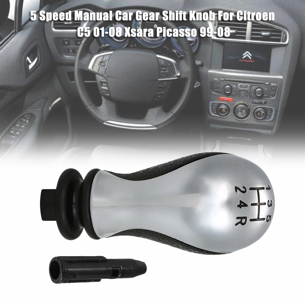 5 Speed Gear Stick Shifter Lever Head Manual Car Gear Shift Knob for Citroen C5 01-08 Xsara Picasso 99-08
5 Speed Gear Stick Shifter Lever Head Manual Car Gear Shift Knob for Citroen C5 01-08 Xsara Picasso 99-08