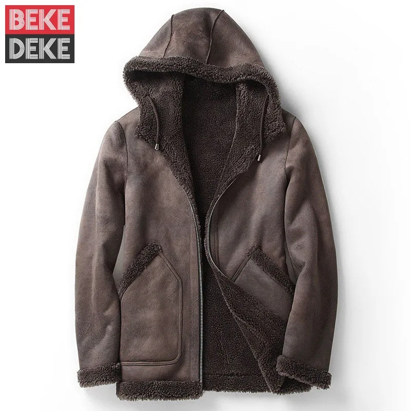 Winter Mens Hoodie Wool Liner Overcoat Reversible Motorcycle Casual Real Fur Jacket Natural Sheep Shearing Outerwear Coats 5XL 
Winter Mens Hoodie Wool Liner Overcoat Reversible Motorcycle Casual Real Fur Jacket Natural Sheep Shearing Outerwear Coats 5XL