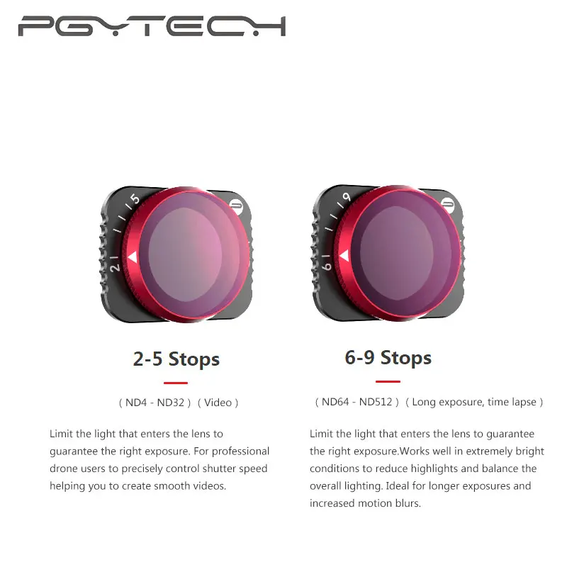 PGYTECH Mavic Air 2 VND фильтр от 2 до 5-stops от 6 до 9-stops быстросъемный фильтр для объектива камеры DJI Mavic Air 2 Аксессуары для дрона
PGYTECH Mavic Air 2 VND фильтр от 2 до 5-stops от 6 до 9-stops быстросъемный фильтр для объектива камеры DJI Mavic Air 2 Аксессуары для дрона