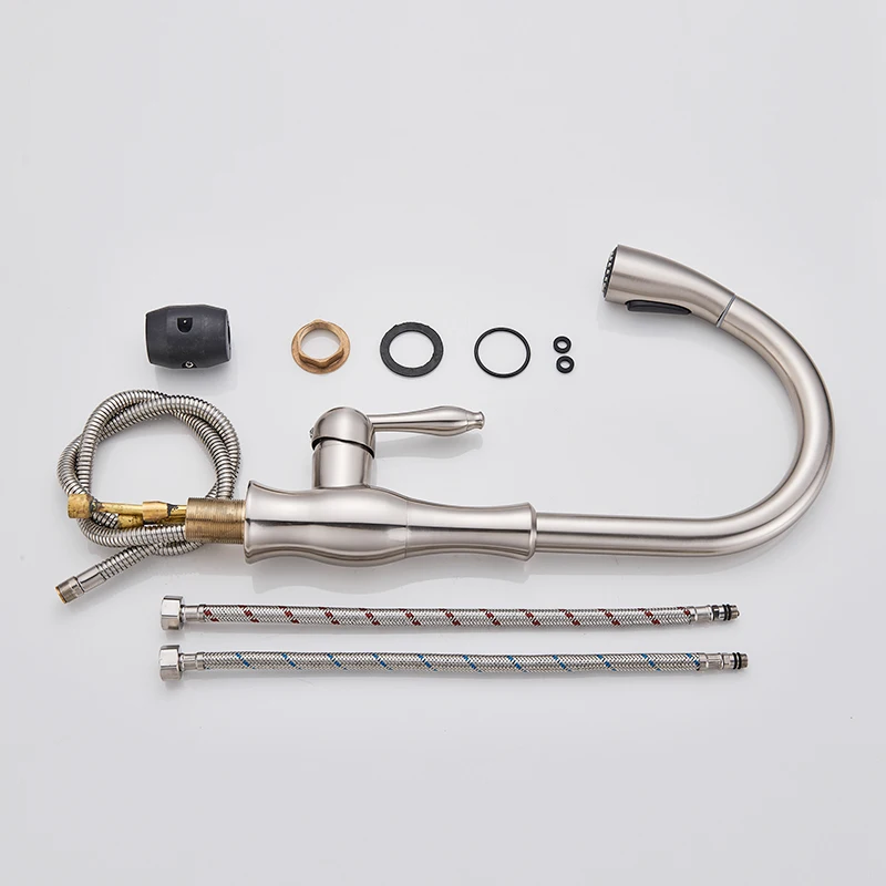 Brushed Nickel Kitchen Faucet Pull Out Bathroom Kitchen Mixer Tap Single Handle Stream Sprayer Kitchen Spout Hot Cold Water Tap
Brushed Nickel Kitchen Faucet Pull Out Bathroom Kitchen Mixer Tap Single Handle Stream Sprayer Kitchen Spout Hot Cold Water Tap