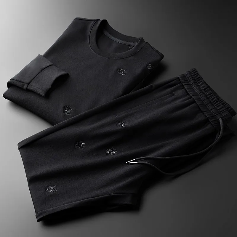 2021 Spring Autumn Mens Sets (sweatshirt+pants) Luxury Crown Embroidery Round Collar Man Suits Slim Fit Man Sets Plus Size 4XL
2021 Spring Autumn Mens Sets (sweatshirt+pants) Luxury Crown Embroidery Round Collar Man Suits Slim Fit Man Sets Plus Size 4XL