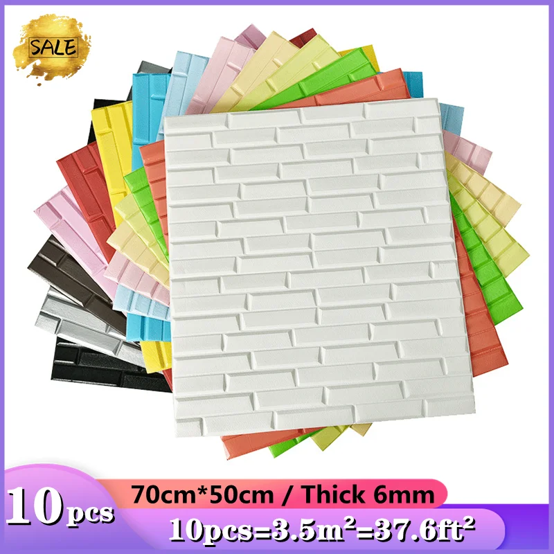 10pcs 3D Brick Wall Sticker Thicken 6mm Foam Plastic Self Adhesive Wallpapers for Living Room Bedroom TV Wall Home Decor Sticker
10pcs 3D Brick Wall Sticker Thicken 6mm Foam Plastic Self Adhesive Wallpapers for Living Room Bedroom TV Wall Home Decor Sticker