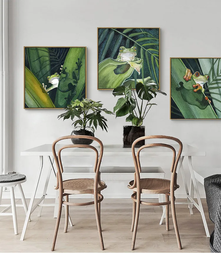 Tropical Green Plants Frog Summer Cute Animals Lively Sofa Background Wall Study Art Picture Canvas Posters for Home Decoration
Tropical Green Plants Frog Summer Cute Animals Lively Sofa Background Wall Study Art Picture Canvas Posters for Home Decoration