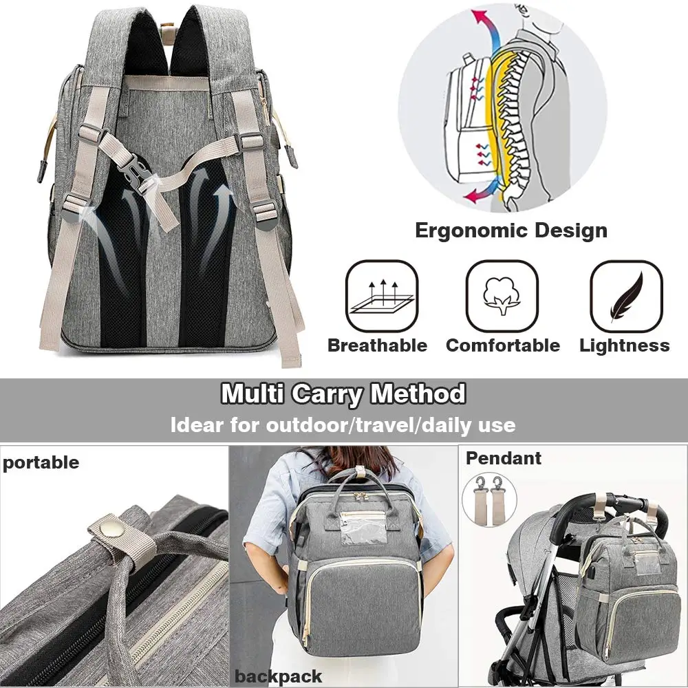 2020 Fashion Portable Folding Crib Diaper Bag Multi-Function Large Capacity Baby Backpack Diaper Bag Baby Stroller Organizer Bag
2020 Fashion Portable Folding Crib Diaper Bag Multi-Function Large Capacity Baby Backpack Diaper Bag Baby Stroller Organizer Bag