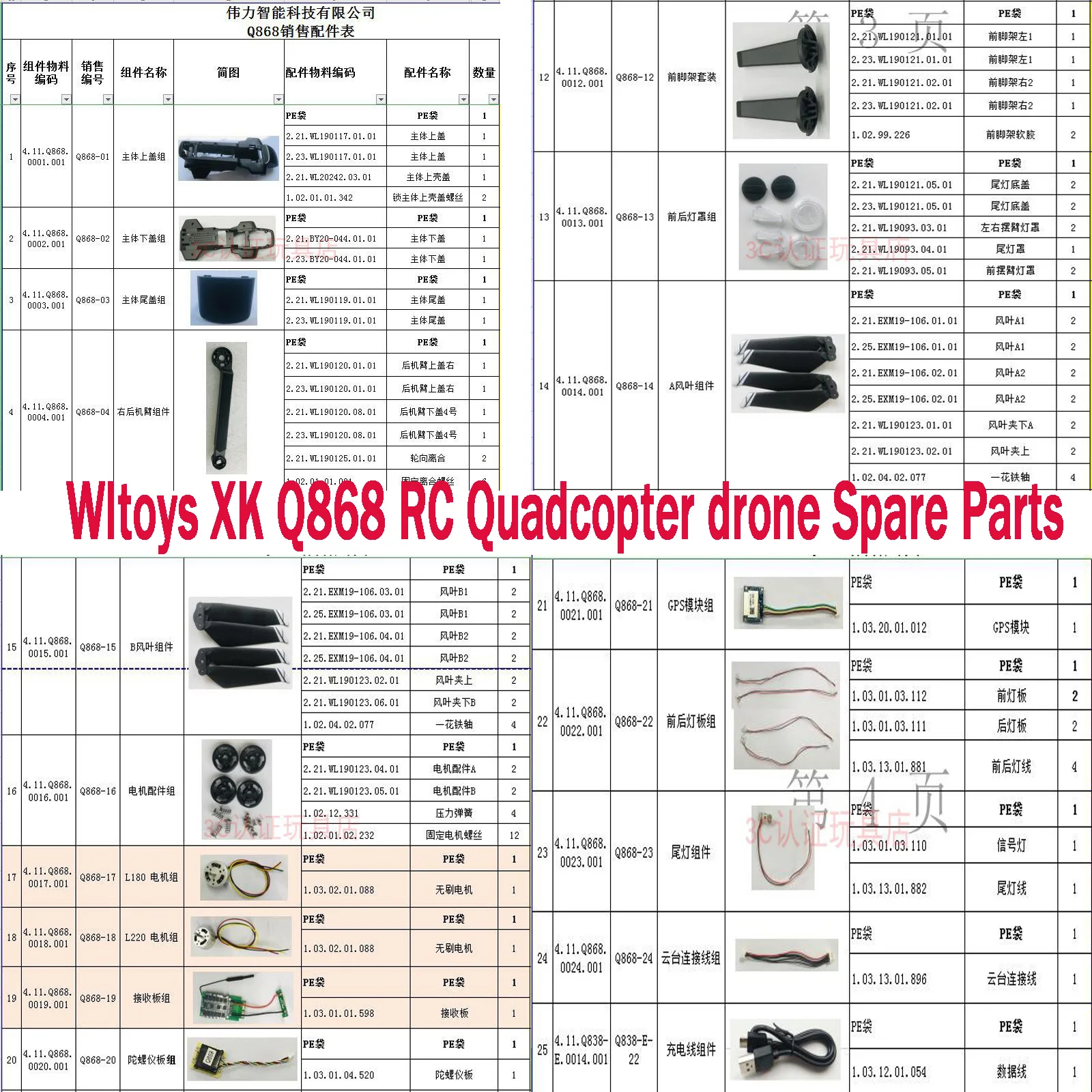 Wltoys XK Q868 RC Quadcopter drone Spare Parts body shell propellers Arm motor GPS receiver Gyro Landing gear remote controller
Wltoys XK Q868 RC Quadcopter drone Spare Parts body shell propellers Arm motor GPS receiver Gyro Landing gear remote controller