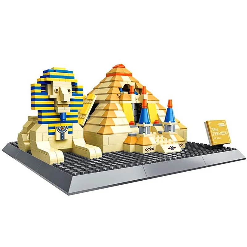 

WANGE Architecture Egypt Pharaoh Pyramid Building Blocks Sets Bricks Classic City Skyline Model Kids Toys