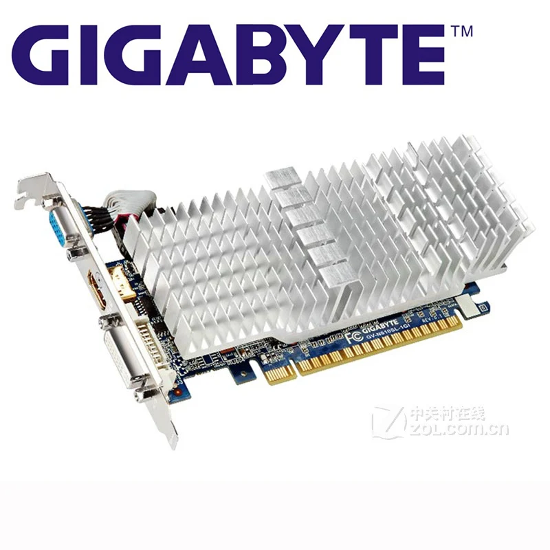 GIGABYTE GT 610 1GB Graphics Cards GV-N610SL-1GI 64Bit GDDR3 Video Card for nVIDIA Geforce GT610 1GB HDMI DVI VGA Used Cards