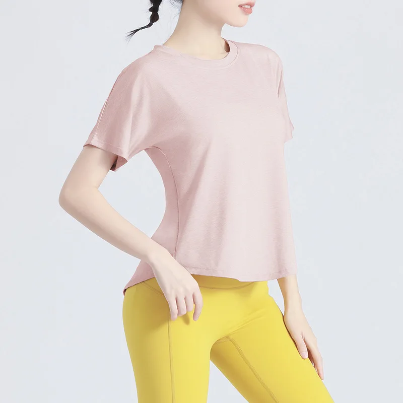 Yoga Clothes Women's Summer Loose T-Shirt Nude Breathable Casual Sportswear Fitness Morning Running Short-Sleeved Quick-Drying
Yoga Clothes Women's Summer Loose T-Shirt Nude Breathable Casual Sportswear Fitness Morning Running Short-Sleeved Quick-Drying