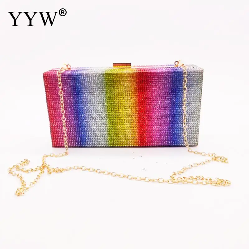 Multicolor Rhinestone Box Clutch Bags Women 2020 Fashion Chain Sling Bag Weeding Party Purse And Clutches Luxury Diamond bolso
Multicolor Rhinestone Box Clutch Bags Women 2020 Fashion Chain Sling Bag Weeding Party Purse And Clutches Luxury Diamond bolso