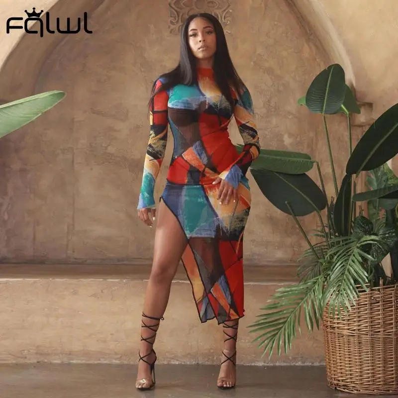 FQLWL Autumn Clubwear Color Print Sexy Dresses For Women 2021 Long Sleeve O Neck Bodycon Dress Female Party Side Slit Midi Dress
FQLWL Autumn Clubwear Color Print Sexy Dresses For Women 2021 Long Sleeve O Neck Bodycon Dress Female Party Side Slit Midi Dress