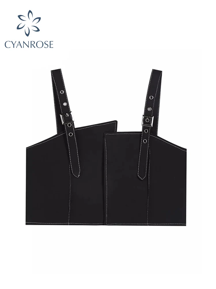 Gothic Sexy Slim Denim Camis Women Vintage Harajuku Streetwear Female Y2K Black Sleeveless Off Shoulder Crop Top 2022 Spring New 
Gothic Sexy Slim Denim Camis Women Vintage Harajuku Streetwear Female Y2K Black Sleeveless Off Shoulder Crop Top 2022 Spring New