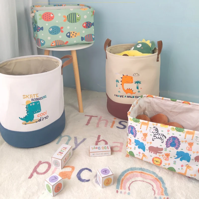 Household Sorting Storage Basket Fabric Cartoon Dinosaur Pattern Toy Storage Basket Round Foldable laundry Bucket organization
Household Sorting Storage Basket Fabric Cartoon Dinosaur Pattern Toy Storage Basket Round Foldable laundry Bucket organization