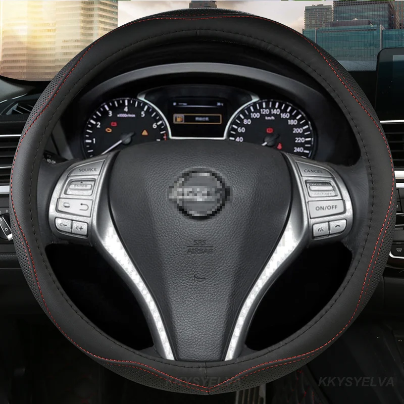 Из искусственной кожи чехол рулевого колеса автомобиля для Nissan Qashqai Juke первоклассная версия Almera Terrano Kicks March Murano 350z Terrano NV200
Из искусственной кожи чехол рулевого колеса автомобиля для Nissan Qashqai Juke первоклассная версия Almera Terrano Kicks March Murano 350z Terrano NV200