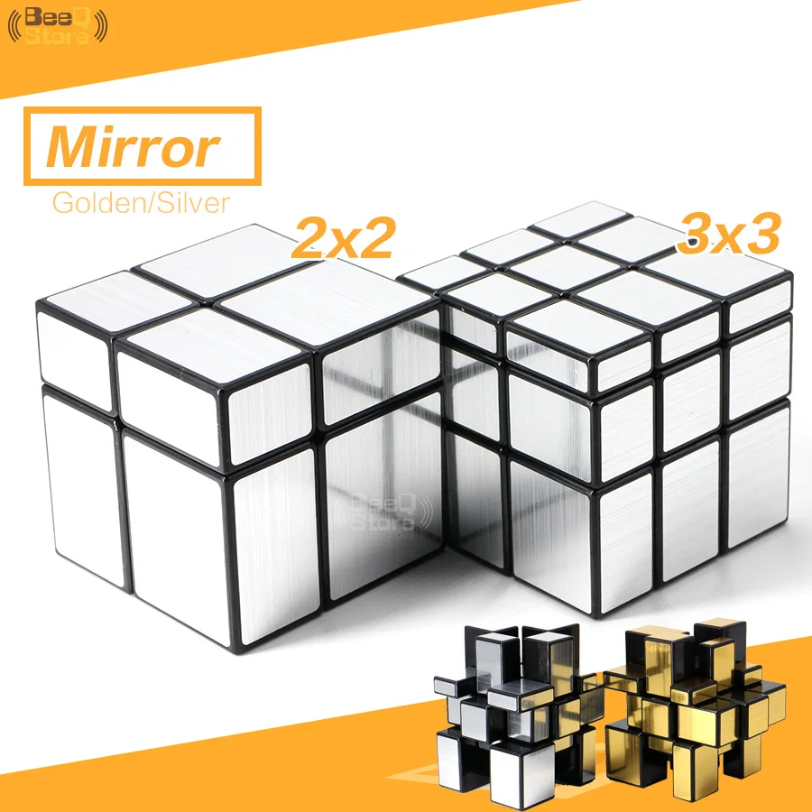 Shengshou 2x2 3x3 зеркальный куб магический Золотой Серебряный Матовый 3x3x3 для детей