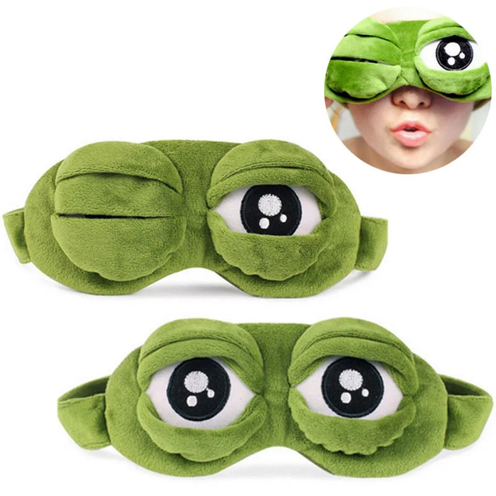 Милые маски для глаз плюшевая маска грустного 3D лягушки расслабляющая сна отдых