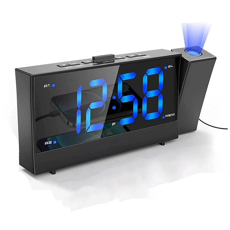 Radio Projection Alarm Clock , Digital Alarm Clock with Dimmer and USB Ports,LED Display Digital Clock for Heavy Sleeper
Radio Projection Alarm Clock , Digital Alarm Clock with Dimmer and USB Ports,LED Display Digital Clock for Heavy Sleeper
