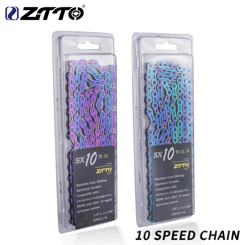 ZTTO Bike 10 speed Rainbow Chains MTB Road Bike 10S Durable Chains Master link Rainbow EL SLR chain for Mountain Road Bike
ZTTO Bike 10 speed Rainbow Chains MTB Road Bike 10S Durable Chains Master link Rainbow EL SLR chain for Mountain Road Bike