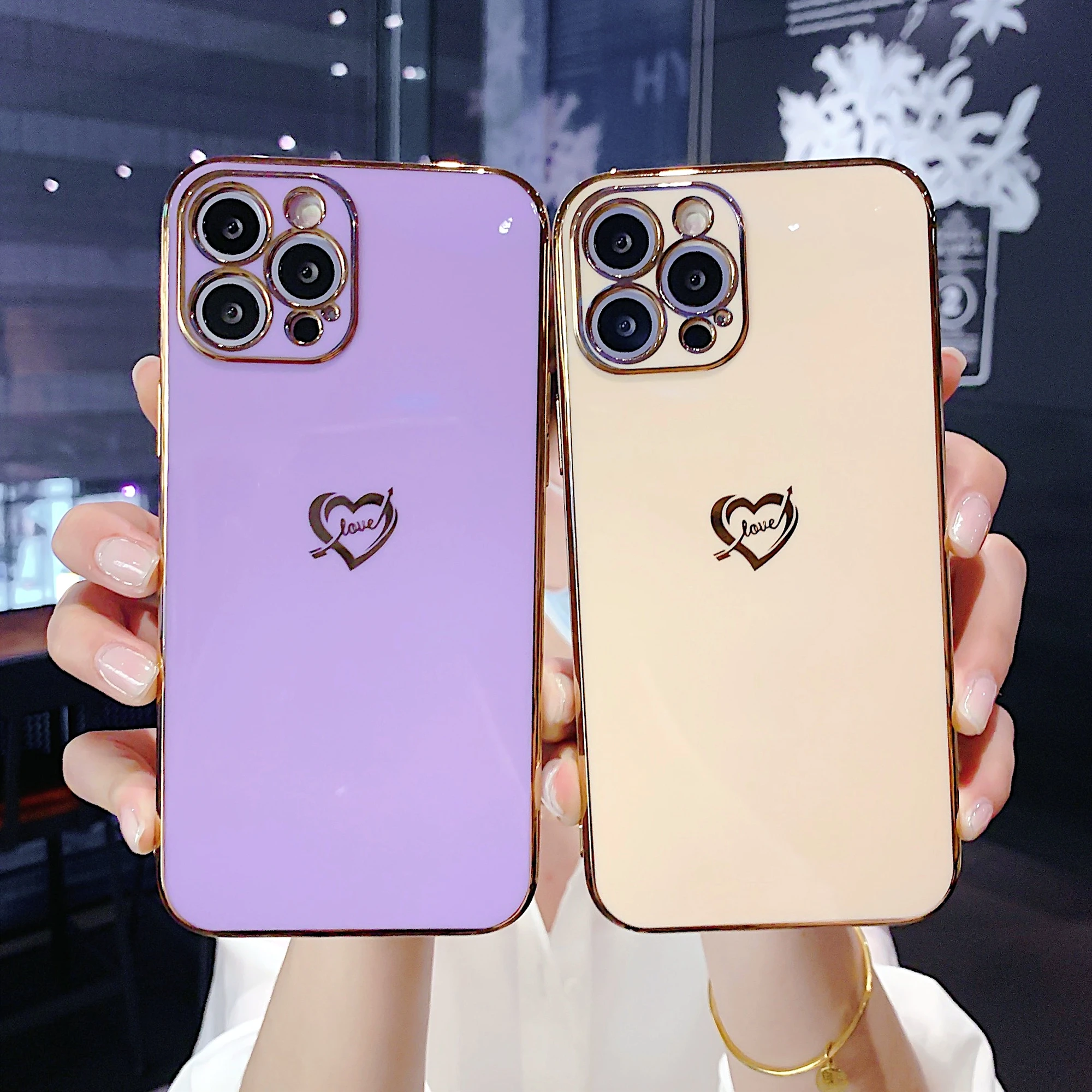 Love Heart Plating Silicone Case For iPhone 13 12 Mini 11 Pro MAX XSMAX XR XS X 7 8 Plus SE2020 Lovely Color Soft Phone Cover
Love Heart Plating Silicone Case For iPhone 13 12 Mini 11 Pro MAX XSMAX XR XS X 7 8 Plus SE2020 Lovely Color Soft Phone Cover