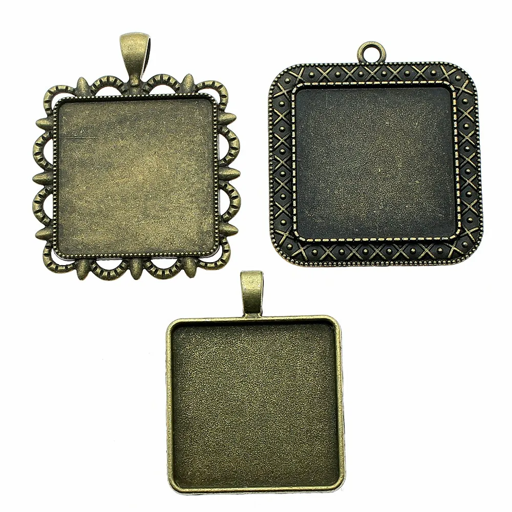 2pcs Fit 30mm Square Glass Cabochon Base Setting Pendant Tray For Jewelry DIY Making Antique Bronze Color FM1006
2pcs Fit 30mm Square Glass Cabochon Base Setting Pendant Tray For Jewelry DIY Making Antique Bronze Color FM1006