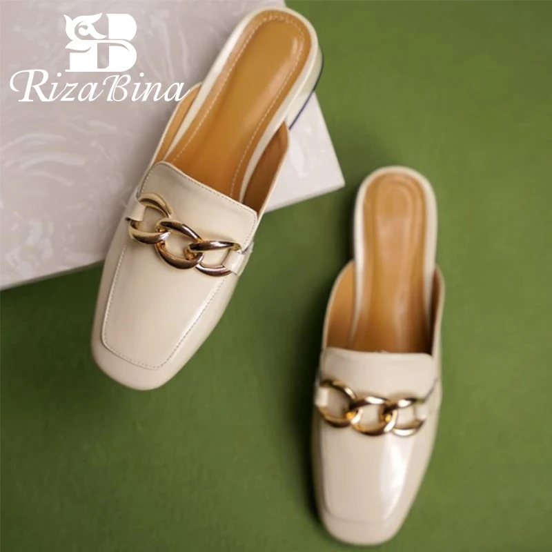 RIZABINA 2021 Women Slipper Square Heel Metal Chain Slingbacks Square Toe Solid Color New Arrival Daily Footwear Size 34-39
RIZABINA 2021 Women Slipper Square Heel Metal Chain Slingbacks Square Toe Solid Color New Arrival Daily Footwear Size 34-39