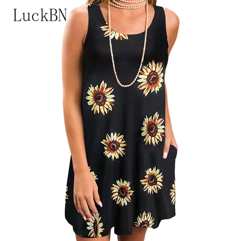 Bohemia Dresses Ladies Printed Dress Loose Casual O-neck Sleeveless Dress Women's Clothing Dresses Summer Pink Black 2021 New
Bohemia Dresses Ladies Printed Dress Loose Casual O-neck Sleeveless Dress Women's Clothing Dresses Summer Pink Black 2021 New