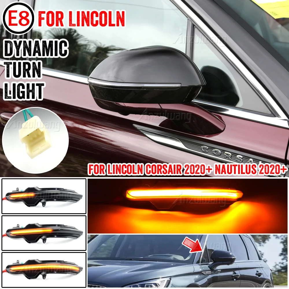 

Для Lincoln Corsair Nautilus 2019 2020 2021 автомобисветильник светодиодный динамический сигнал поворота, боковое зеркало, последовательный указатель пово...