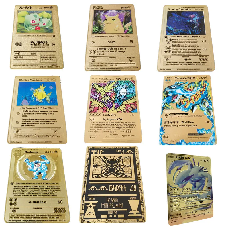 HOT Pokemon Game Cards Anime Battle Pikachu Metal GX EX Charizard Mew Shining Ho TAG TRIO Dragonite Action Figure Collecting Toy
HOT Pokemon Game Cards Anime Battle Pikachu Metal GX EX Charizard Mew Shining Ho TAG TRIO Dragonite Action Figure Collecting Toy