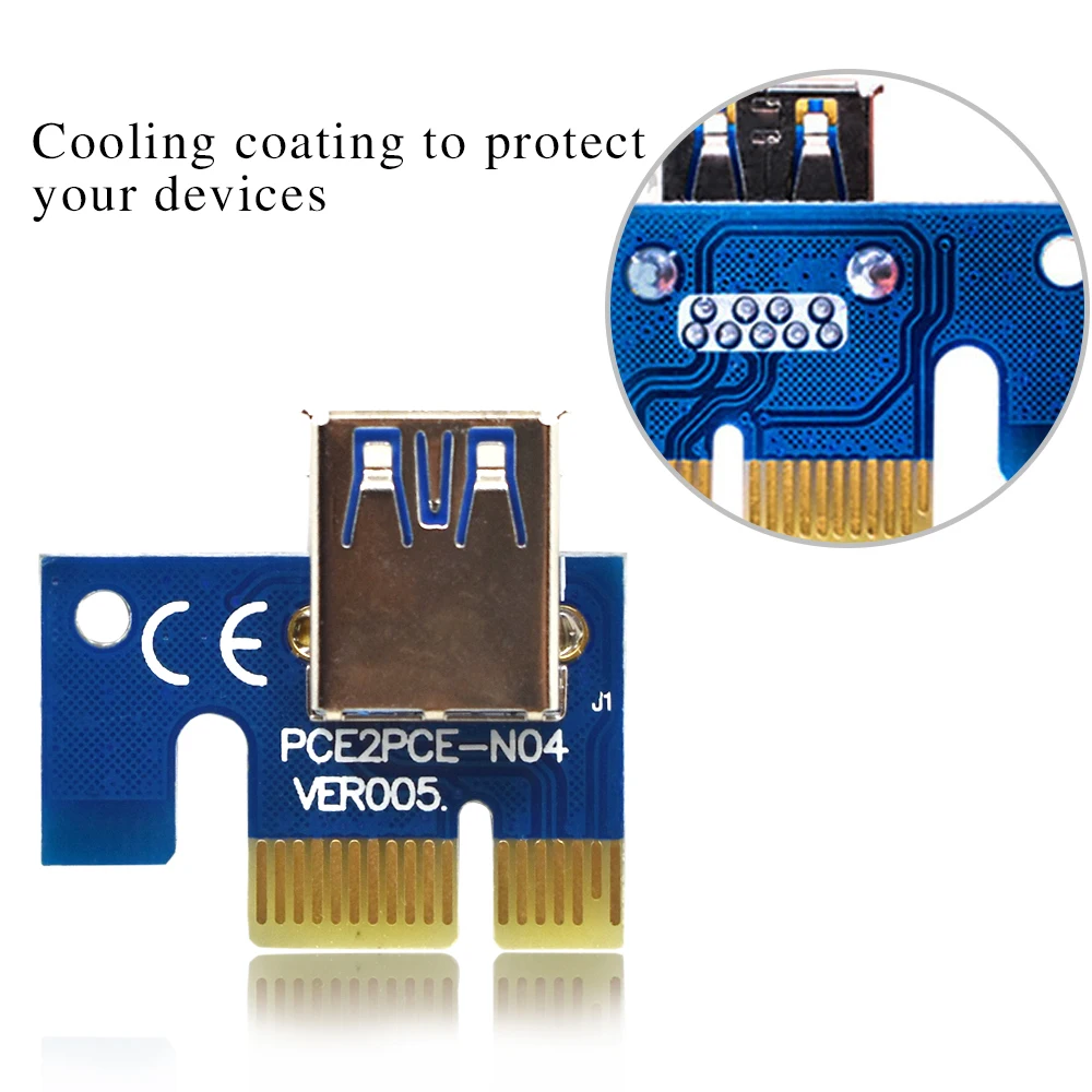 COVYIV новейшая PCIE PCI-E Райзер 006C карта PCI E X16 Express 6Pin к SATA 1X 16X USB3.0 удлинитель