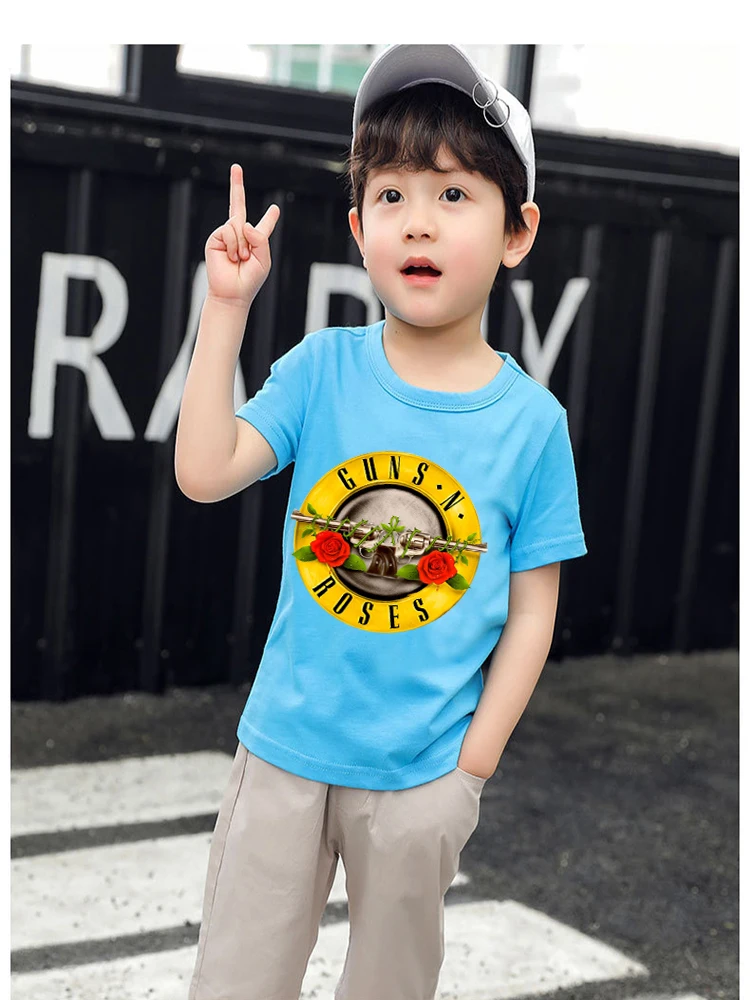 Футболка с надписью Guns N Roses Детская футболка 2021 года детская из чистого хлопка