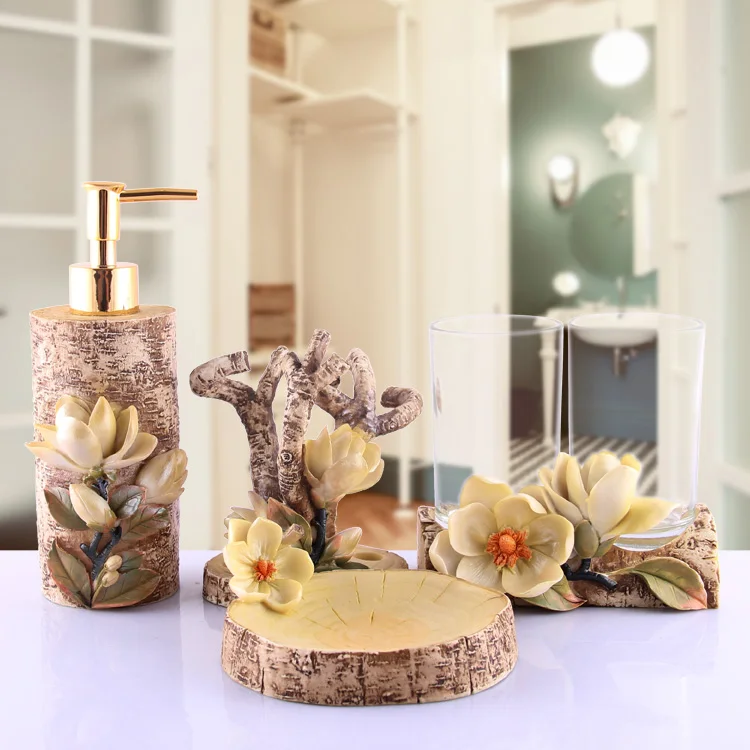 Resin bathroom set of five pieces set fashion bathroom supplies dental kit shukoubei Soap dish Toothbrush holder
Resin bathroom set of five pieces set fashion bathroom supplies dental kit shukoubei Soap dish Toothbrush holder
