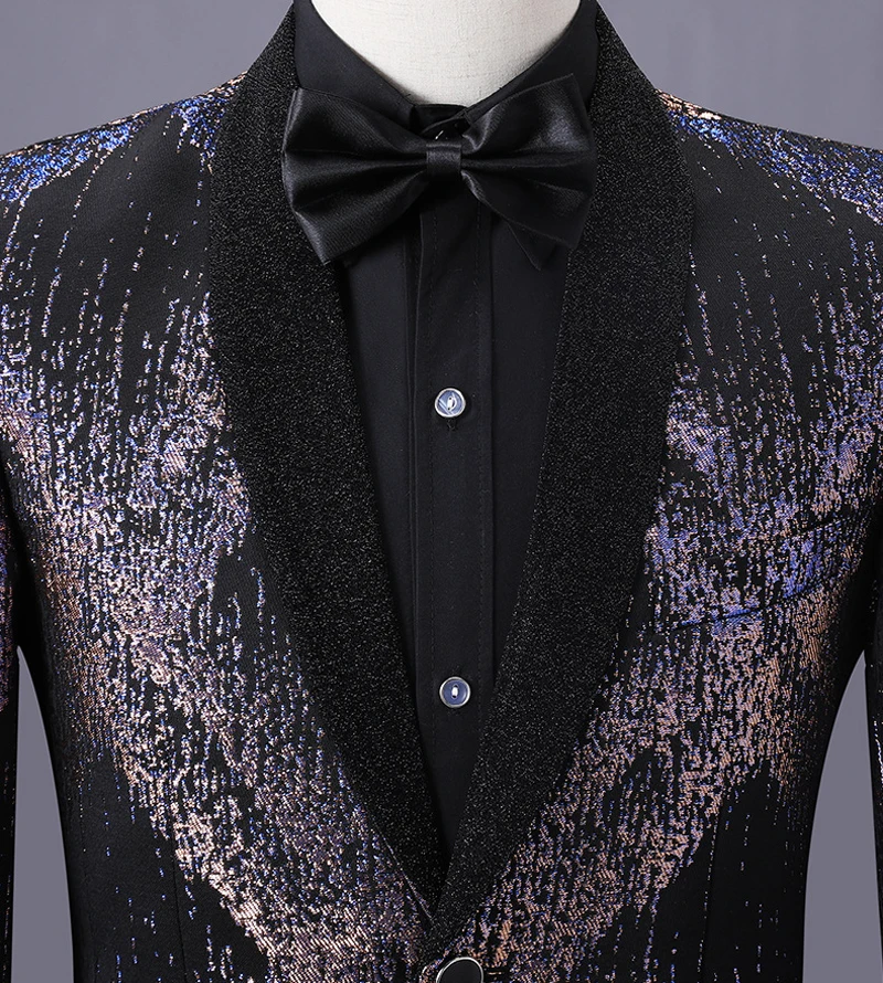 Single Breasted Mens Suits with Pants Shiny Bright Shawl Collar Wedding Suits for Men Party Prom Dress Tuxedo Singers DJ Costume
Single Breasted Mens Suits with Pants Shiny Bright Shawl Collar Wedding Suits for Men Party Prom Dress Tuxedo Singers DJ Costume