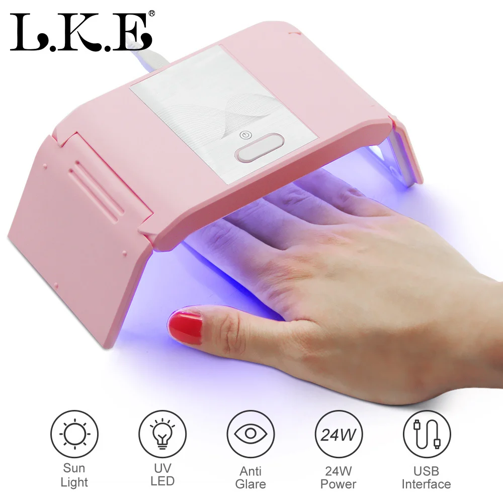 LKE UV Nail Lamp Professional For 12 pcs LED USB Line Foldable Portable manicure tool Pedicure | Красота и здоровье