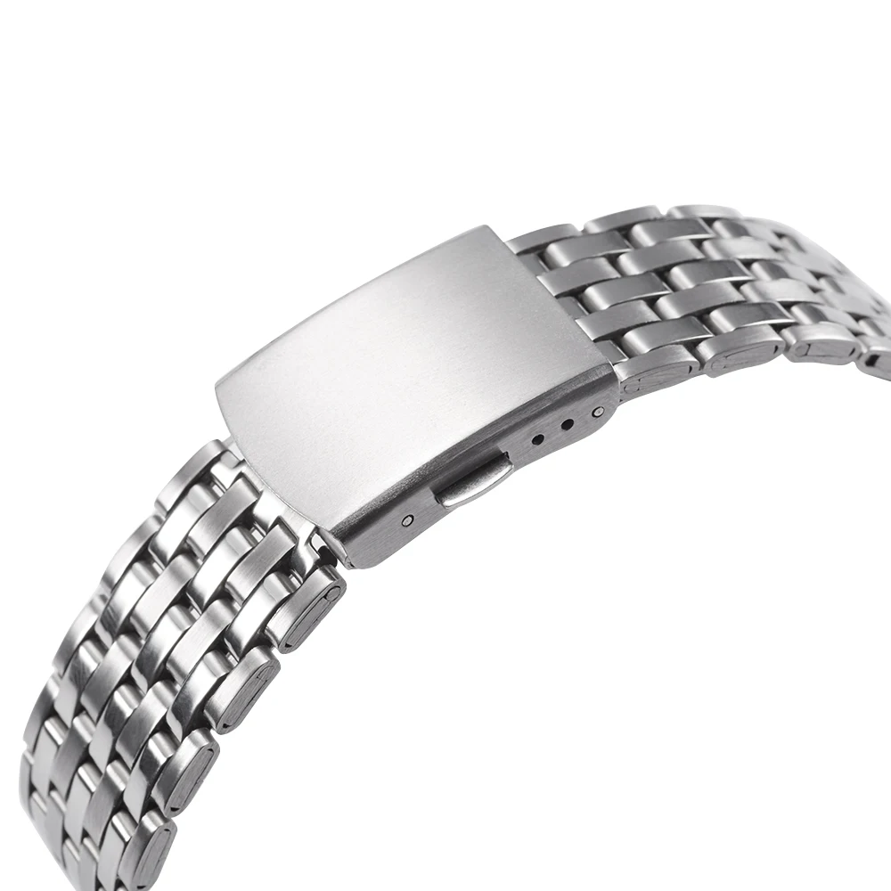 Ремешок сменный из нержавеющей стали для мужских и женских часов, универсальный металлический серебристый браслет со складной застежкой, 20...
Ремешок сменный из нержавеющей стали для мужских и женских часов, универсальный металлический серебристый браслет со складной застежкой, 20...