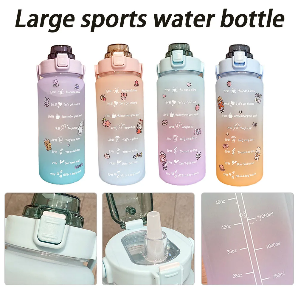 2000ml Large Water Bottle With Time Marker Portable Leakproof With Straw Plastic Cup BPA Free Non-Toxic Sports Drinking Bottle
2000ml Large Water Bottle With Time Marker Portable Leakproof With Straw Plastic Cup BPA Free Non-Toxic Sports Drinking Bottle