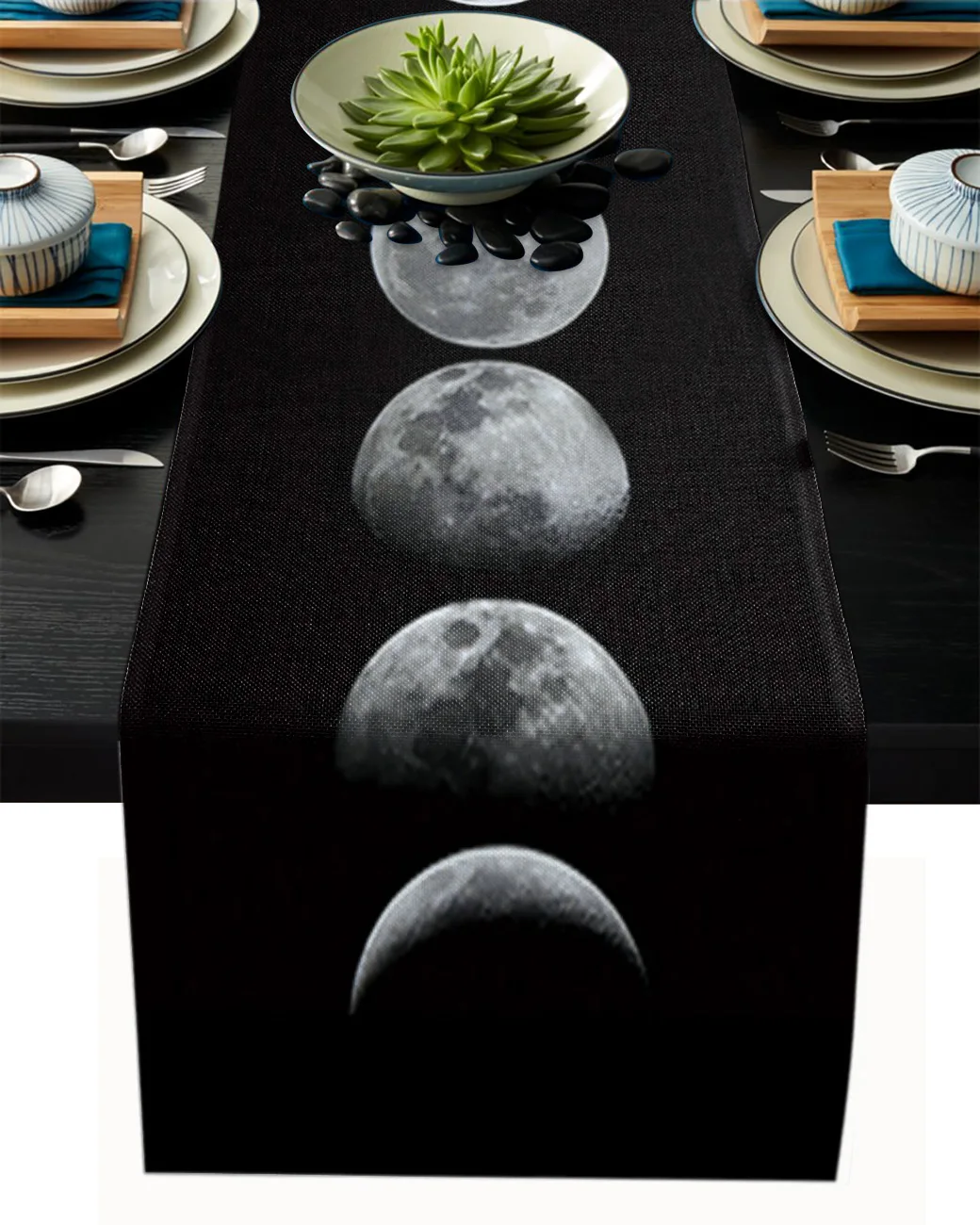 Full Moon Phase Black Table Runner Hotel Wedding Decor Table Cover Christmas Decor Kitchen Dinner Table Cloth
Full Moon Phase Black Table Runner Hotel Wedding Decor Table Cover Christmas Decor Kitchen Dinner Table Cloth
