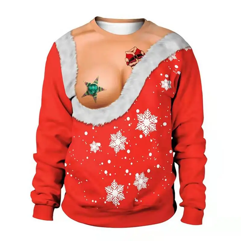 Ugly Christmas Sweater T-Shirt For Men Women 3D Digital Printing Crewneck Pullover Sweatshirts For Autumn Winter Christmas Tops
Ugly Christmas Sweater T-Shirt For Men Women 3D Digital Printing Crewneck Pullover Sweatshirts For Autumn Winter Christmas Tops