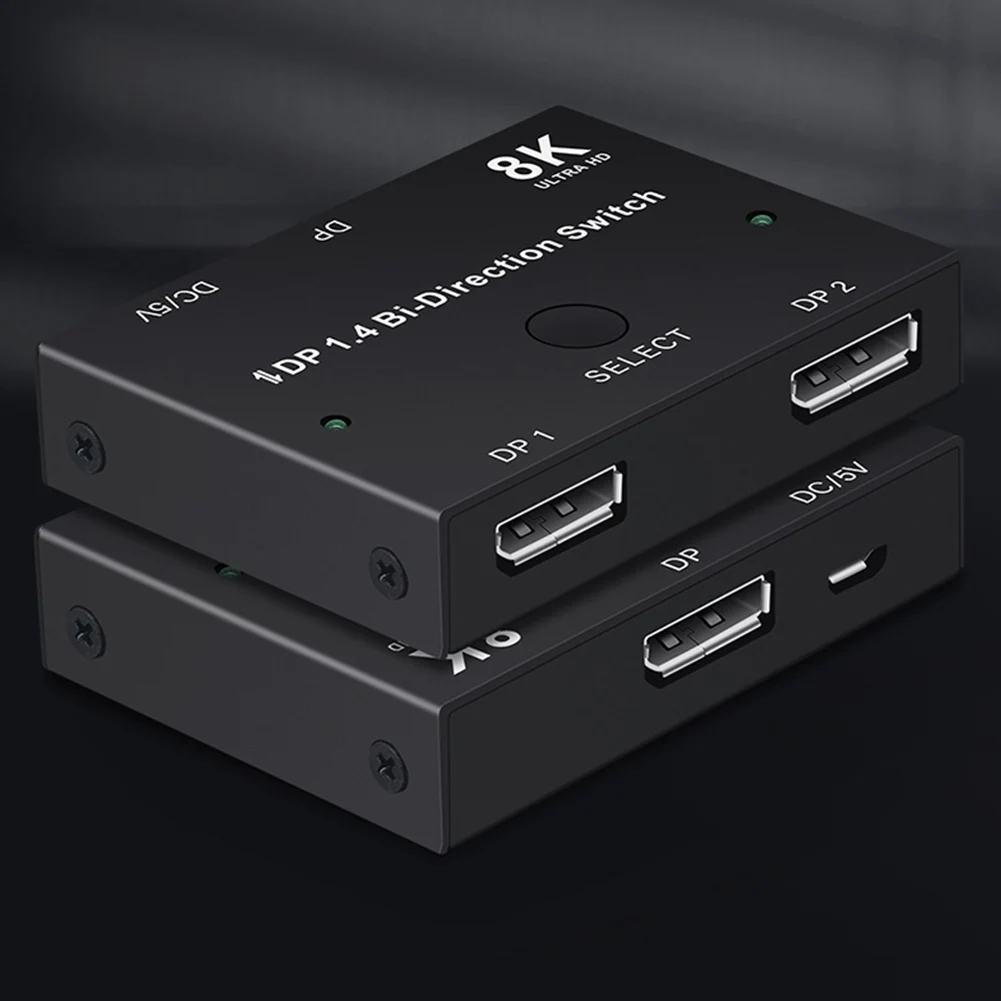 Plug And Play Ultra HD 3D Bi-Direction Switch Displayport 8K60Hz Multiple Source HDCP Splitter Converter DP 1.4 Accessories 
Plug And Play Ultra HD 3D Bi-Direction Switch Displayport 8K60Hz Multiple Source HDCP Splitter Converter DP 1.4 Accessories
