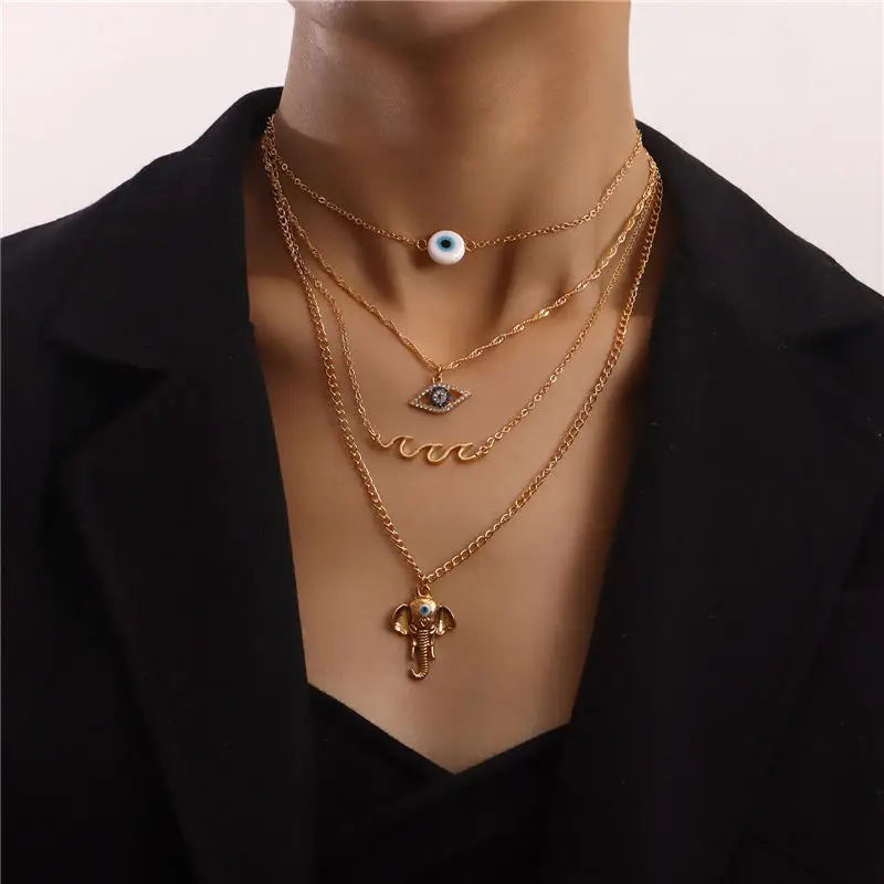Vintage Elephant Pyramid Egyptian Pharaoh Pendant For Women Evil Eye Multilayer Gold Color Wave Necklace Punk Lady Jewelry Gifts
Vintage Elephant Pyramid Egyptian Pharaoh Pendant For Women Evil Eye Multilayer Gold Color Wave Necklace Punk Lady Jewelry Gifts