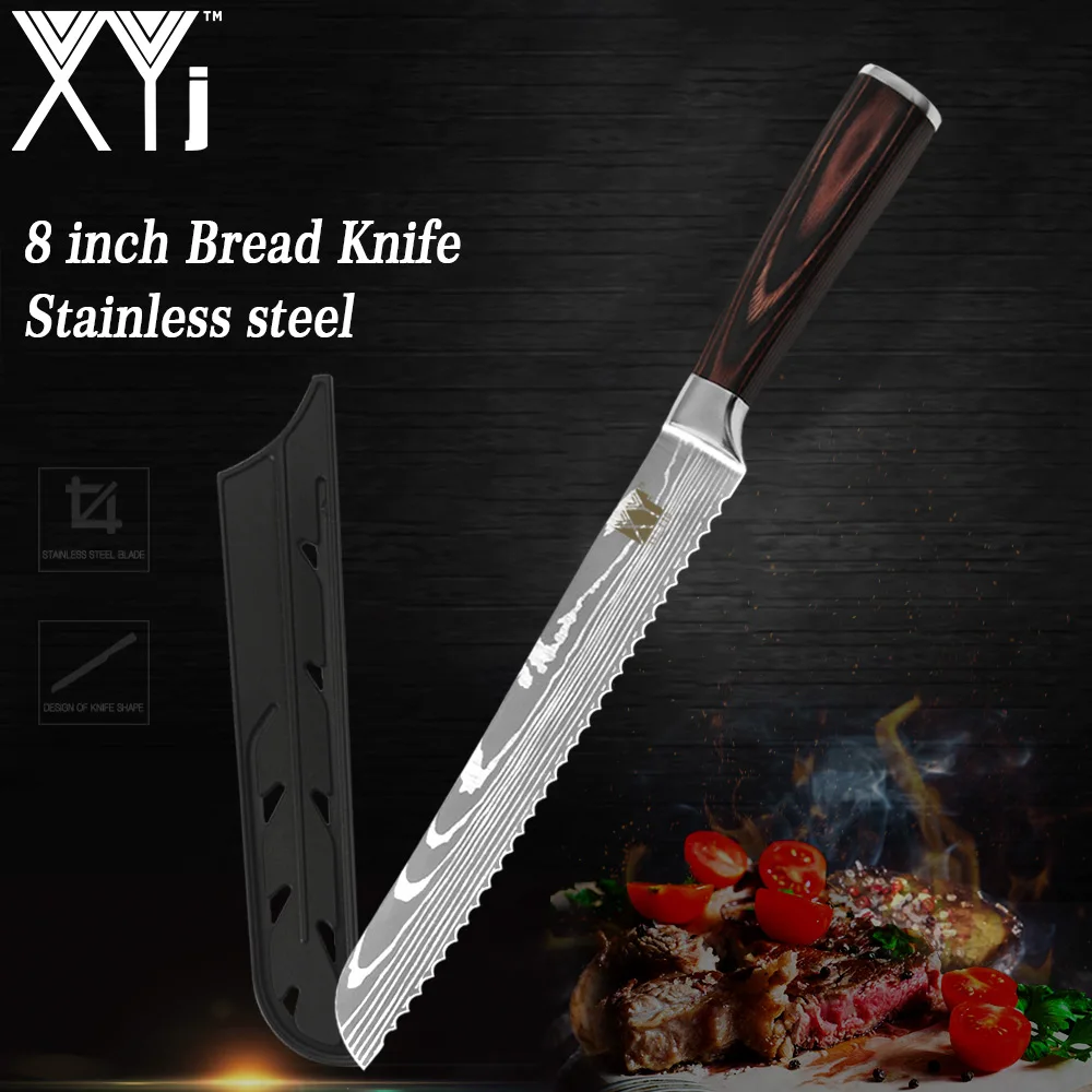XYj Japanese Style Bread Knife Stainless Steel Kitchen Cleaver Knife Chef's High Carbon Baking Knives Professional Chef Cleaver
XYj Japanese Style Bread Knife Stainless Steel Kitchen Cleaver Knife Chef's High Carbon Baking Knives Professional Chef Cleaver