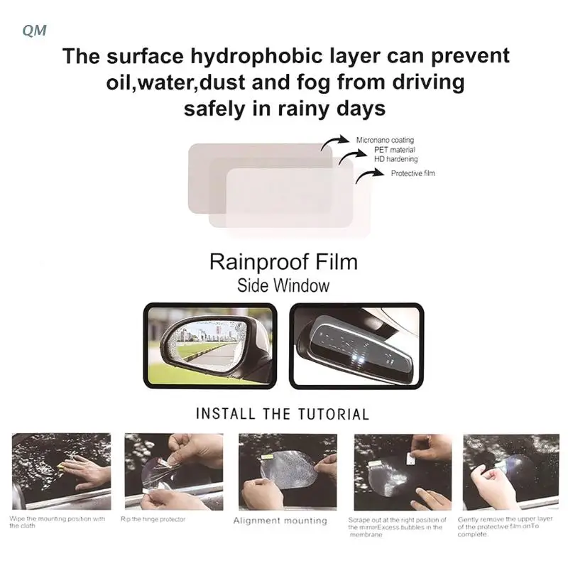 2 Pcs Car Side Windows Mirror Rainproof Film Anti-Fog Clear Protective Sticker Anti-Scratch Waterproof Window Film 13MF
2 Pcs Car Side Windows Mirror Rainproof Film Anti-Fog Clear Protective Sticker Anti-Scratch Waterproof Window Film 13MF