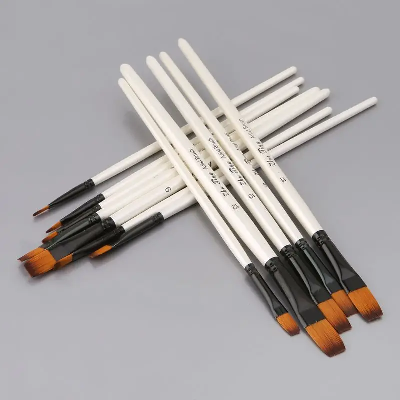 12Pcs Artist Paint Brush Set Nylon Bristles Watercolor Acrylic Oil Painting Slant Flat Round Pointed Pen Tip Wood Handle Art
12Pcs Artist Paint Brush Set Nylon Bristles Watercolor Acrylic Oil Painting Slant Flat Round Pointed Pen Tip Wood Handle Art
