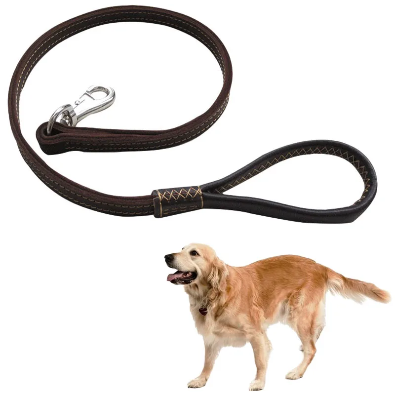 Real Leather Dog Leash for large dogs soft Genuine Leather handle big dog Traction rope Short Dog Leash One step traction belt
Real Leather Dog Leash for large dogs soft Genuine Leather handle big dog Traction rope Short Dog Leash One step traction belt
