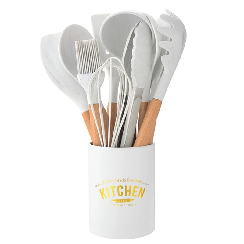 11PcS Silicone Wood Turner Soup Spoon Spatula Brush Scraper Pasta Server Egg Beater Kitchen Cooking Tools Kitchenware
11PcS Silicone Wood Turner Soup Spoon Spatula Brush Scraper Pasta Server Egg Beater Kitchen Cooking Tools Kitchenware