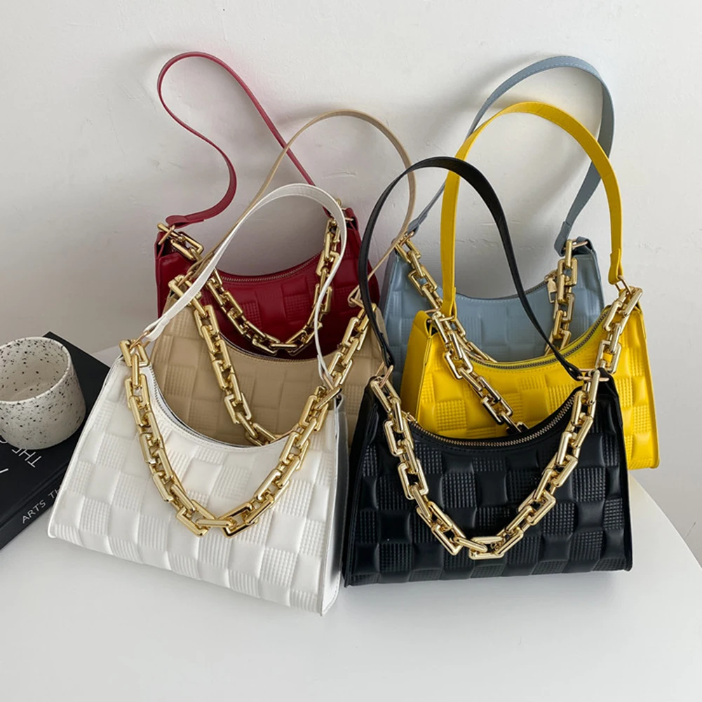 Lady Baguette Bags Mini PU Leather Shoulder Bags for Women Fashion Checker Pattern Designed Handbags Female Travel
Lady Baguette Bags Mini PU Leather Shoulder Bags for Women Fashion Checker Pattern Designed Handbags Female Travel