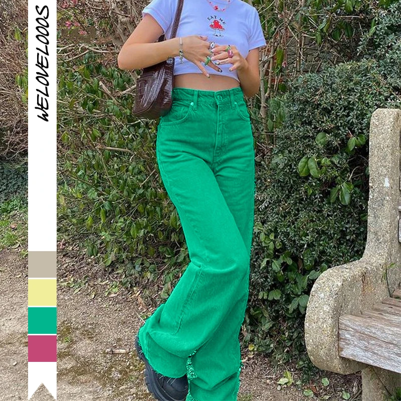Y2K Summer Harajuku Straight Jeans Women Streetwear Casual High Waist Trousers Female Vintage Loose Green Wide Leg Denim Pants
Y2K Summer Harajuku Straight Jeans Women Streetwear Casual High Waist Trousers Female Vintage Loose Green Wide Leg Denim Pants