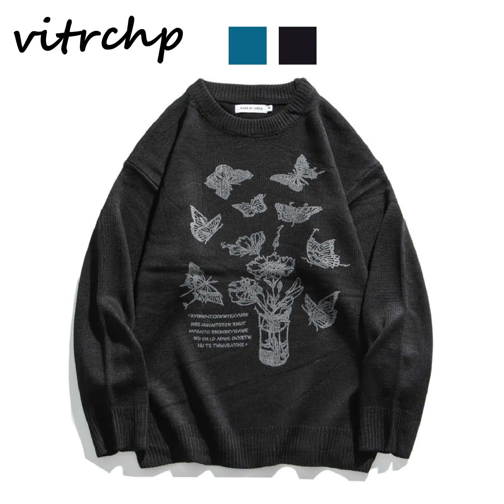 VITRCHP 2021 Men's Knitted Sweater Fashion Brand New Arrival Hip-Hop Harajuku Style Butterfly Trend Pullover Sweatshirts Top
VITRCHP 2021 Men's Knitted Sweater Fashion Brand New Arrival Hip-Hop Harajuku Style Butterfly Trend Pullover Sweatshirts Top