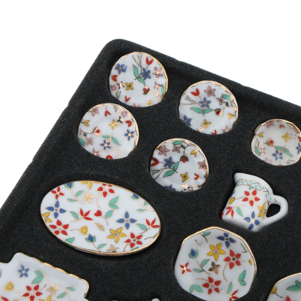 36pcs Dollhouse Miniatures Colorful Flowers Ceramic Tea Set Pot Cup Plate
36pcs Dollhouse Miniatures Colorful Flowers Ceramic Tea Set Pot Cup Plate