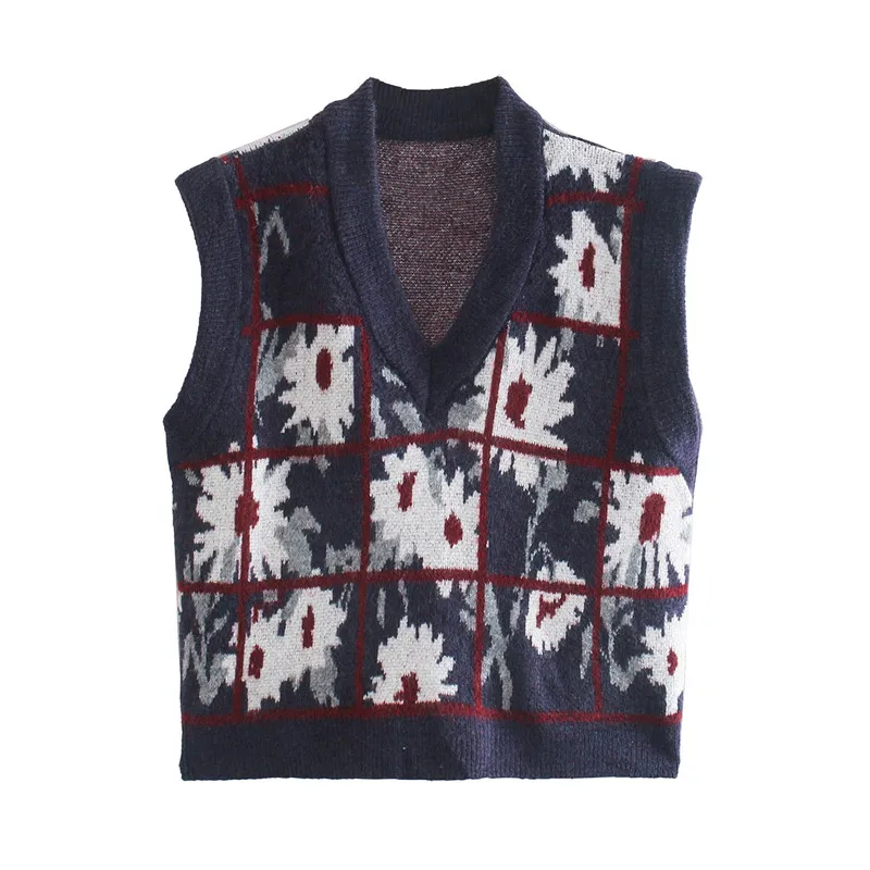 Women Floral Vest Sweater Casual V Neck Sleeveless Autumn Winter Jumper Knitted Streetwear Style Pullover Loose Tops
Women Floral Vest Sweater Casual V Neck Sleeveless Autumn Winter Jumper Knitted Streetwear Style Pullover Loose Tops